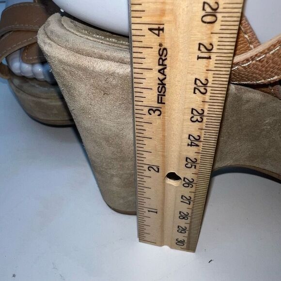 CAREL Paris Camel‎ Suede Platform Sandals EUR Size 37.5 US 7 - Picture 5 of 11
